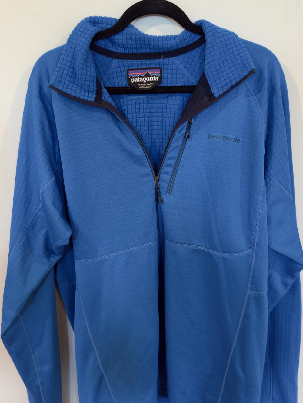 Patagonia Blue R1 fleece Quarter-Zip Pullover
